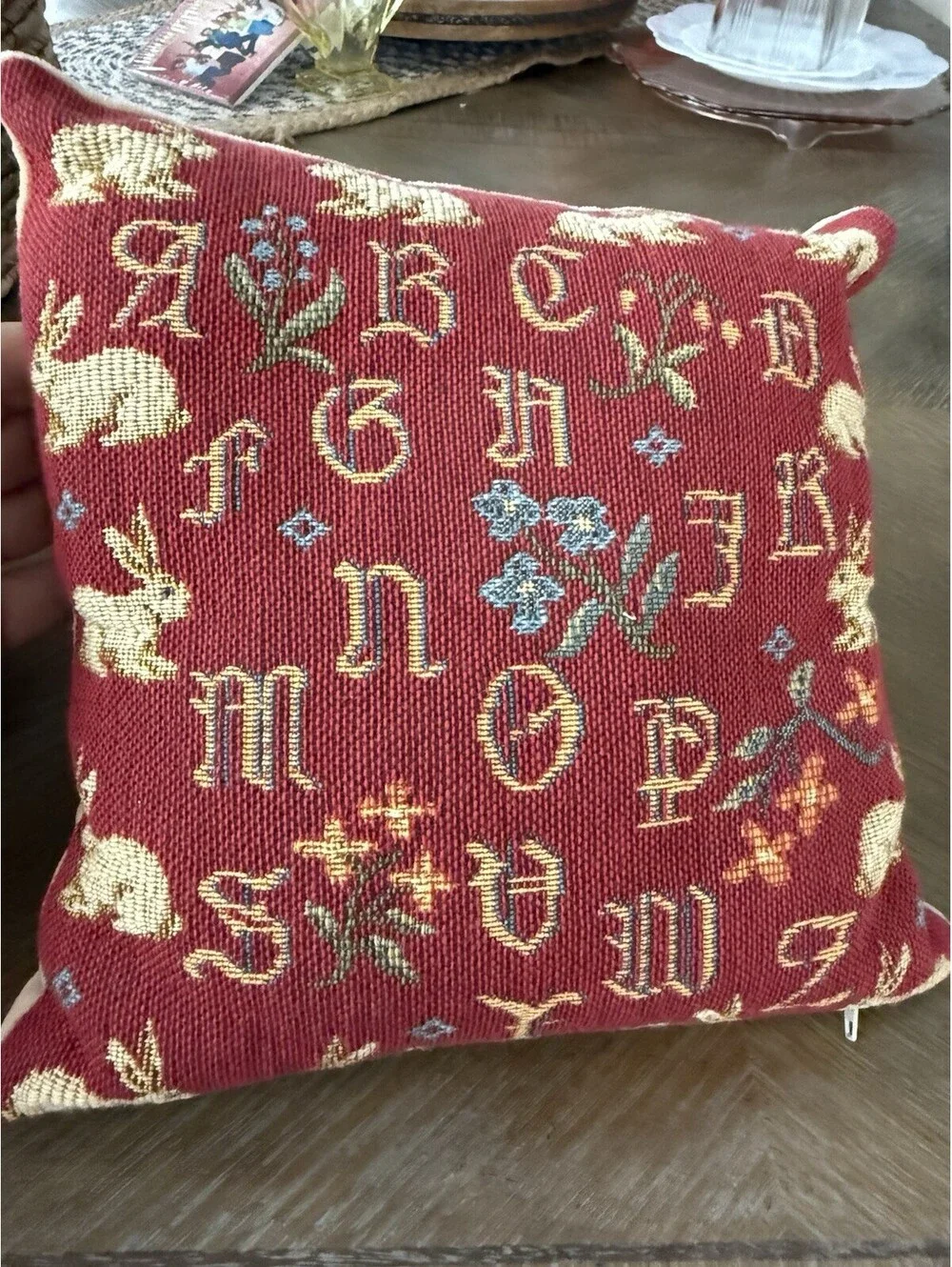 Two Mini Decorative Pillows Zip Off Cover